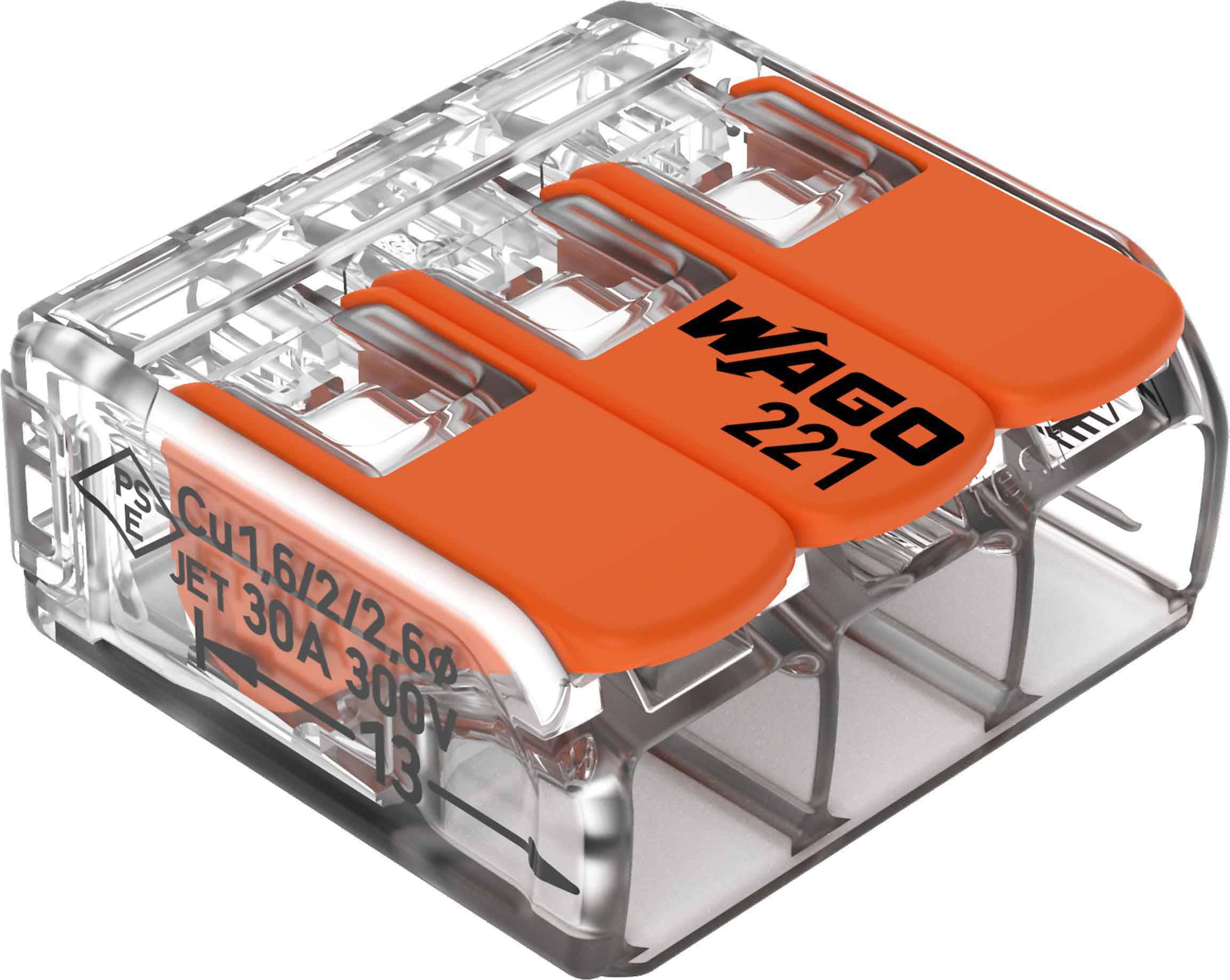 WAGO GmbH & Co. KG Compact-Verbindungsklemme 3-Leiter bis 6qmm 221-613-0