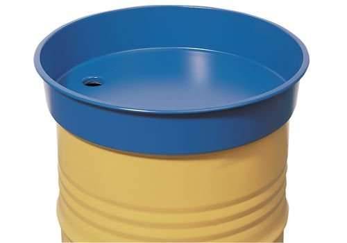 Fasstrichter aus Stahl, für 200-Liter-Stahlfässer, 30 Liter Volumen, blau-0