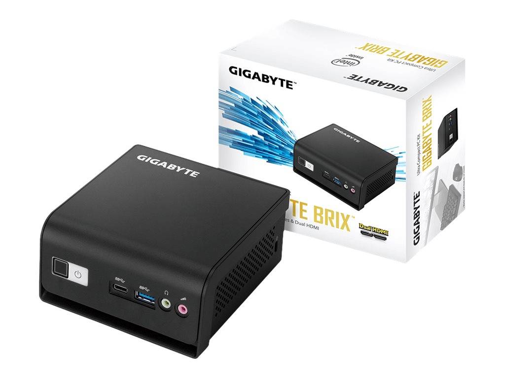 Gigabyte BRIX GB-BLPD-5005R (rev. 1.0) - Barebone - Ultra Compact PC Kit - 1 x Pentium Silver J5005 / 1.5 GHz - RAM 0 GB-0