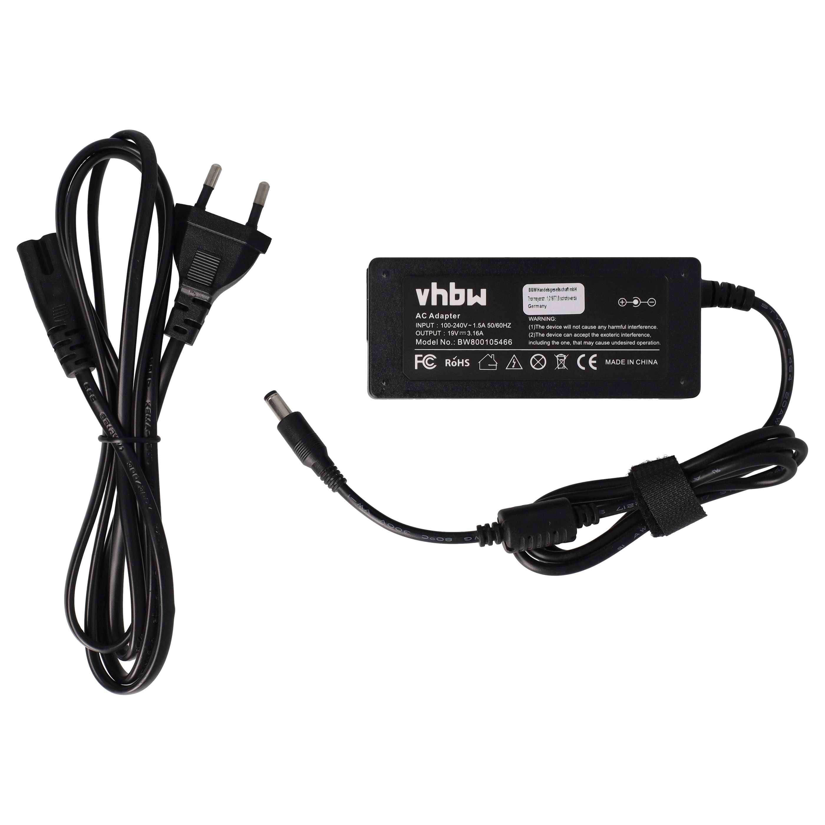 vhbw Netzteil Ersatz für Liteon PA-1480-19FI | F1960I-09 für Notebook - 200 cm, 60 W-0