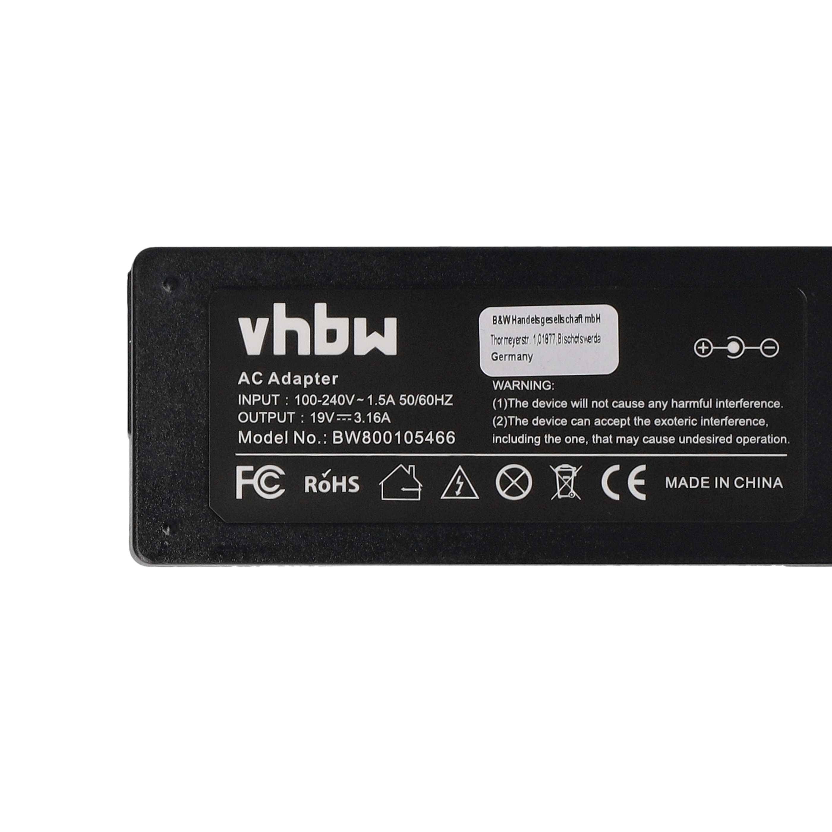 vhbw Netzteil Ersatz für Liteon PA-1480-19FI | F1960I-09 für Notebook - 200 cm, 60 W-6