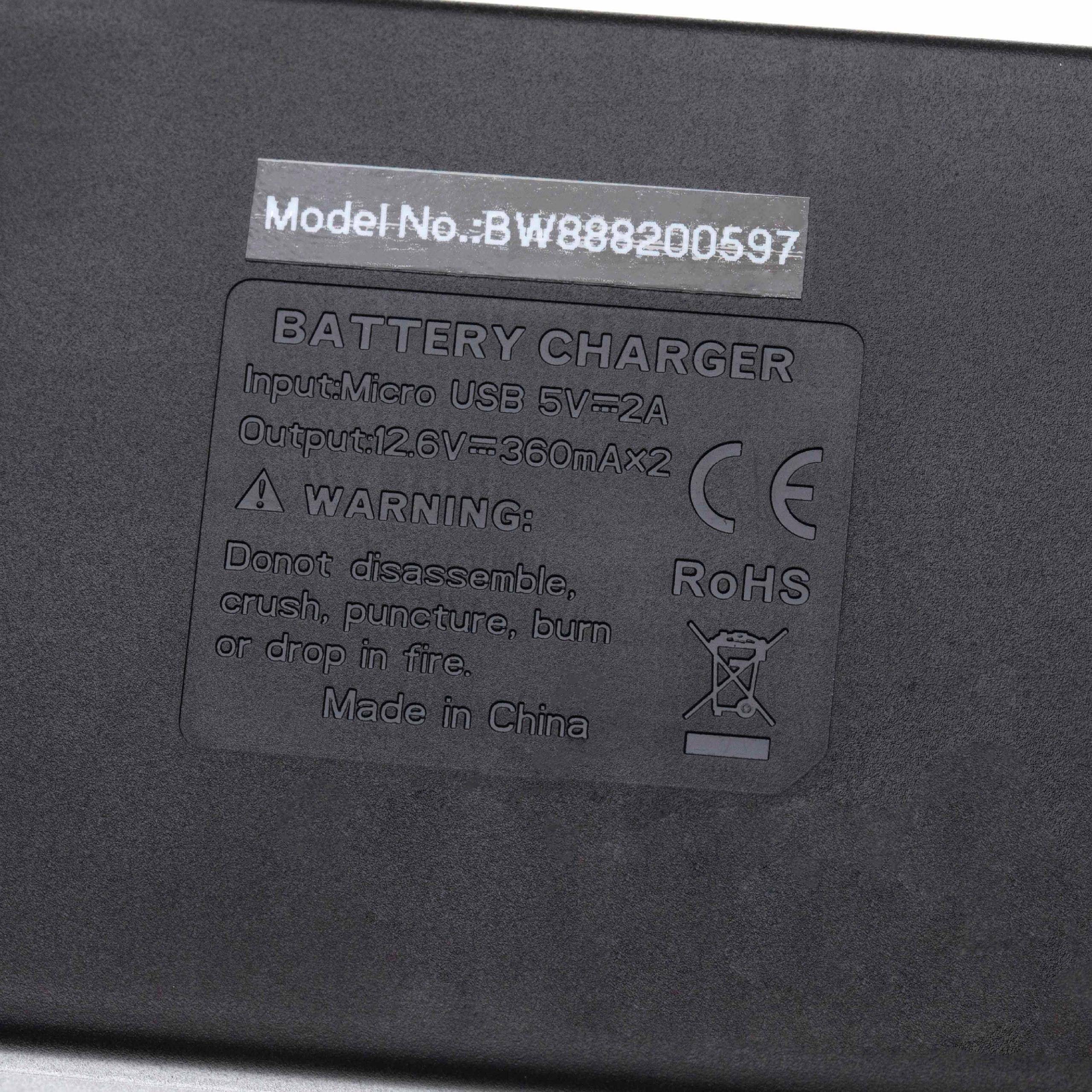 vhbw Dual USB Ladegerät kompatibel mit Godox VING V850 | V860, V850II, V860II Kamerablitz Studioblitz/Akku - Ladeschale-1