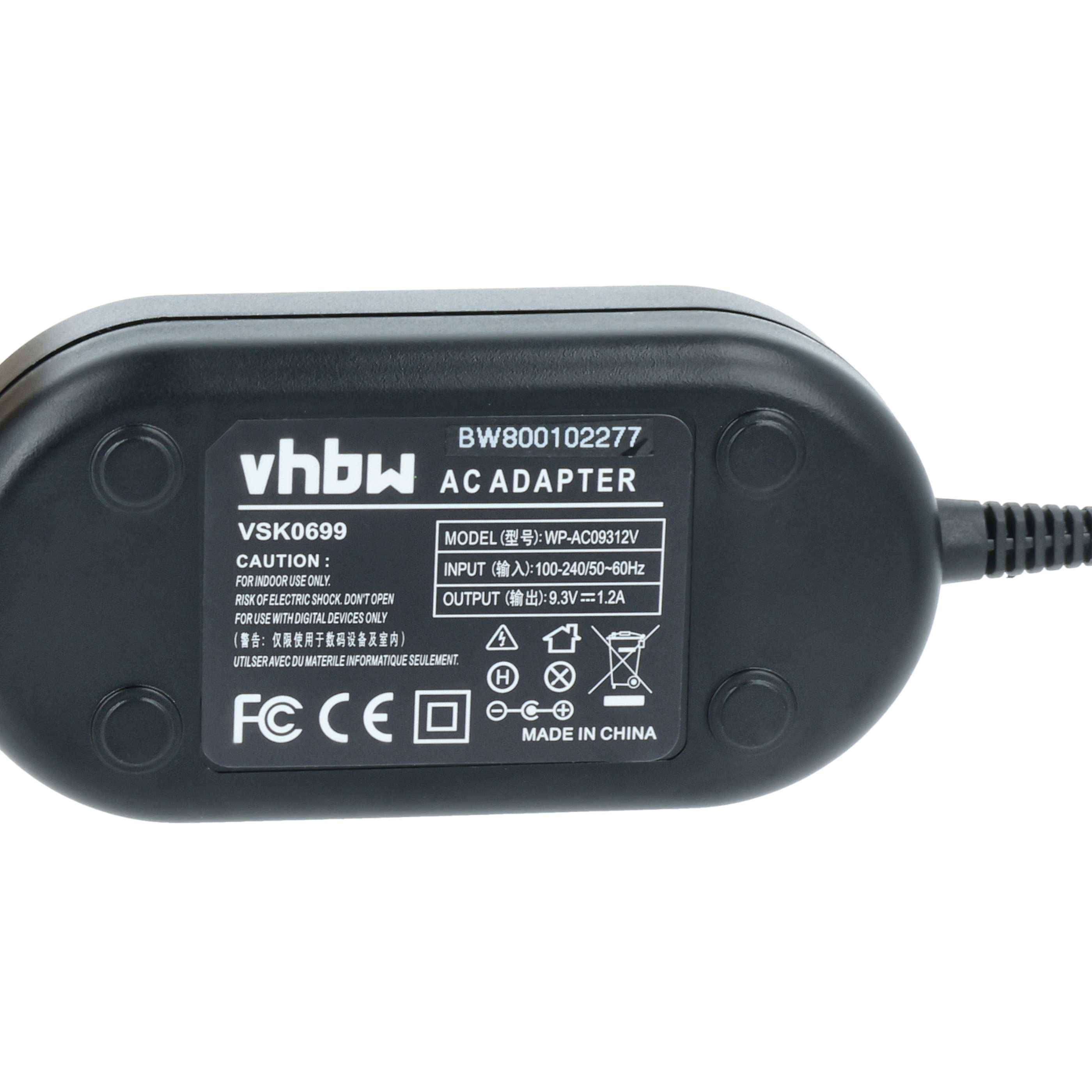 vhbw Netzteil kompatibel mit Panasonic HDC-TM700 | SDR-H90, HDC-TM707 Kamera, Digitalkamera, DSLR, 2m-3