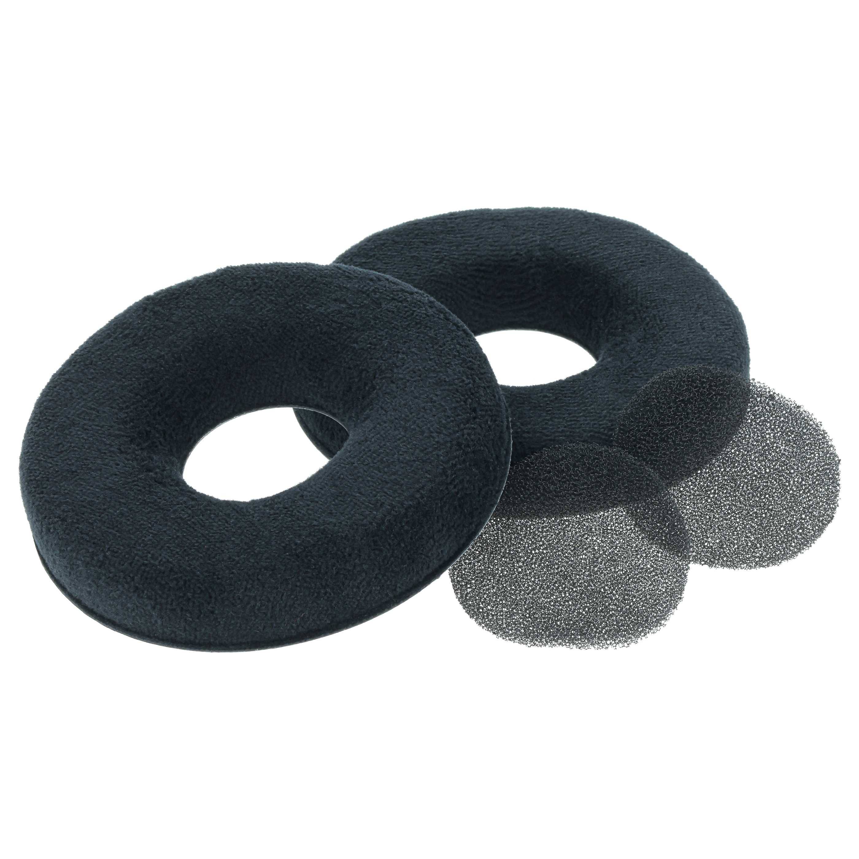 vhbw 2x Ohrpolster kompatibel mit AKG K142 Kopfhörer Headset | Kunststoff Schwarz, Matt-0
