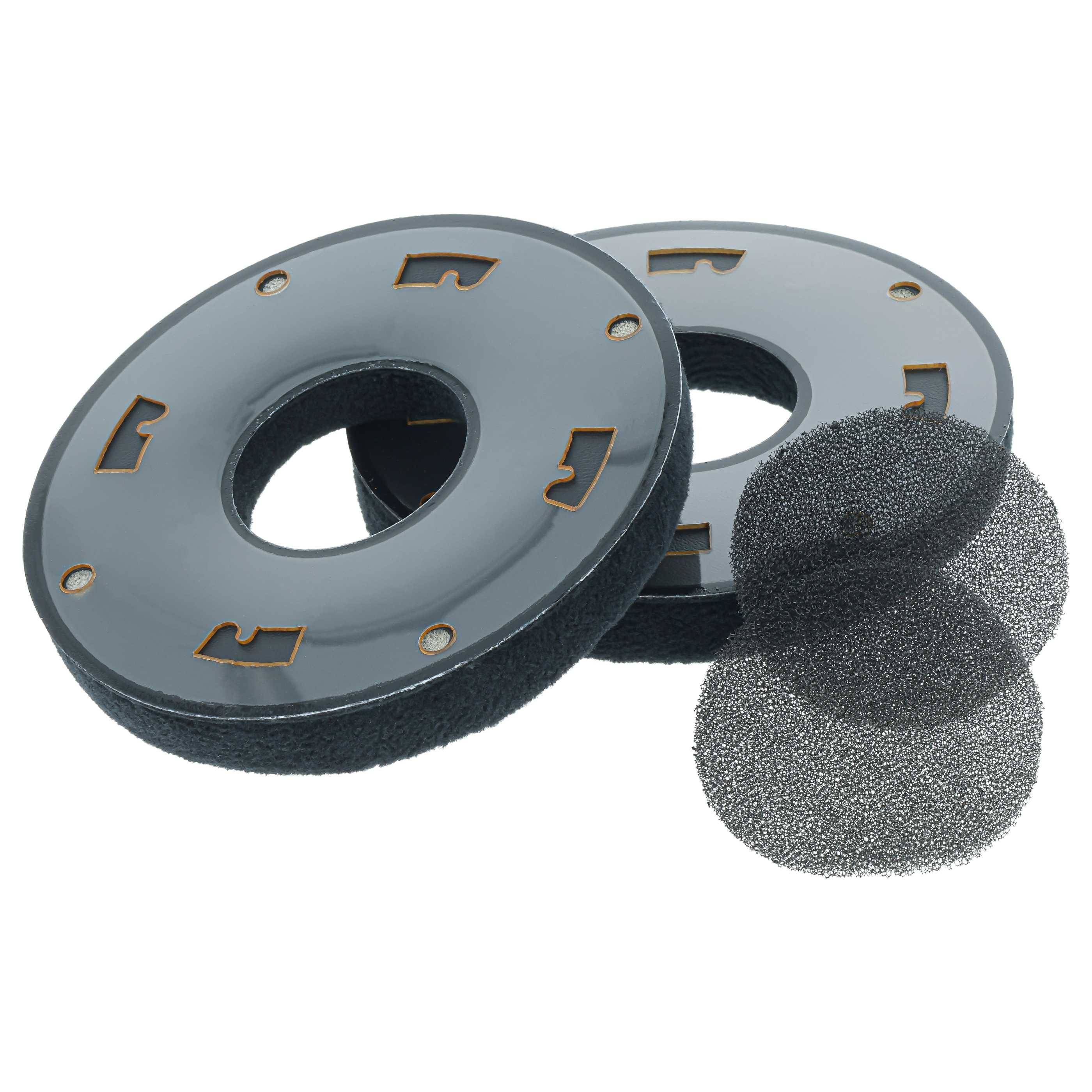 vhbw 2x Ohrpolster kompatibel mit AKG K142 Kopfhörer Headset | Kunststoff Schwarz, Matt-1