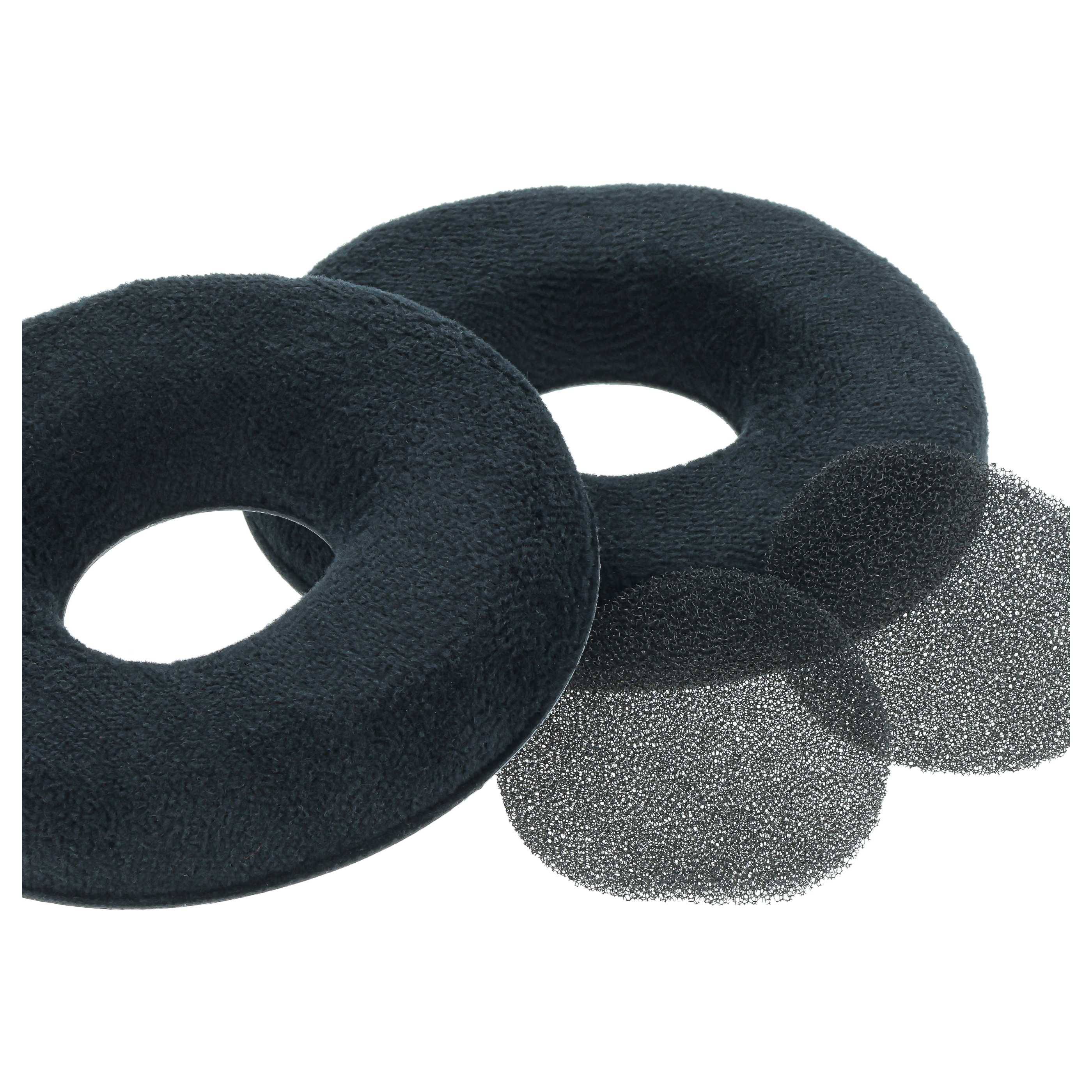 vhbw 2x Ohrpolster kompatibel mit AKG K142 Kopfhörer Headset | Kunststoff Schwarz, Matt-3