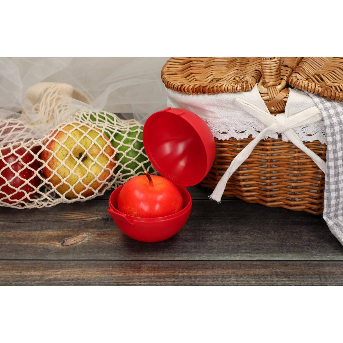 Vorratsdose "Apfel-Box", trend-rot PP-3