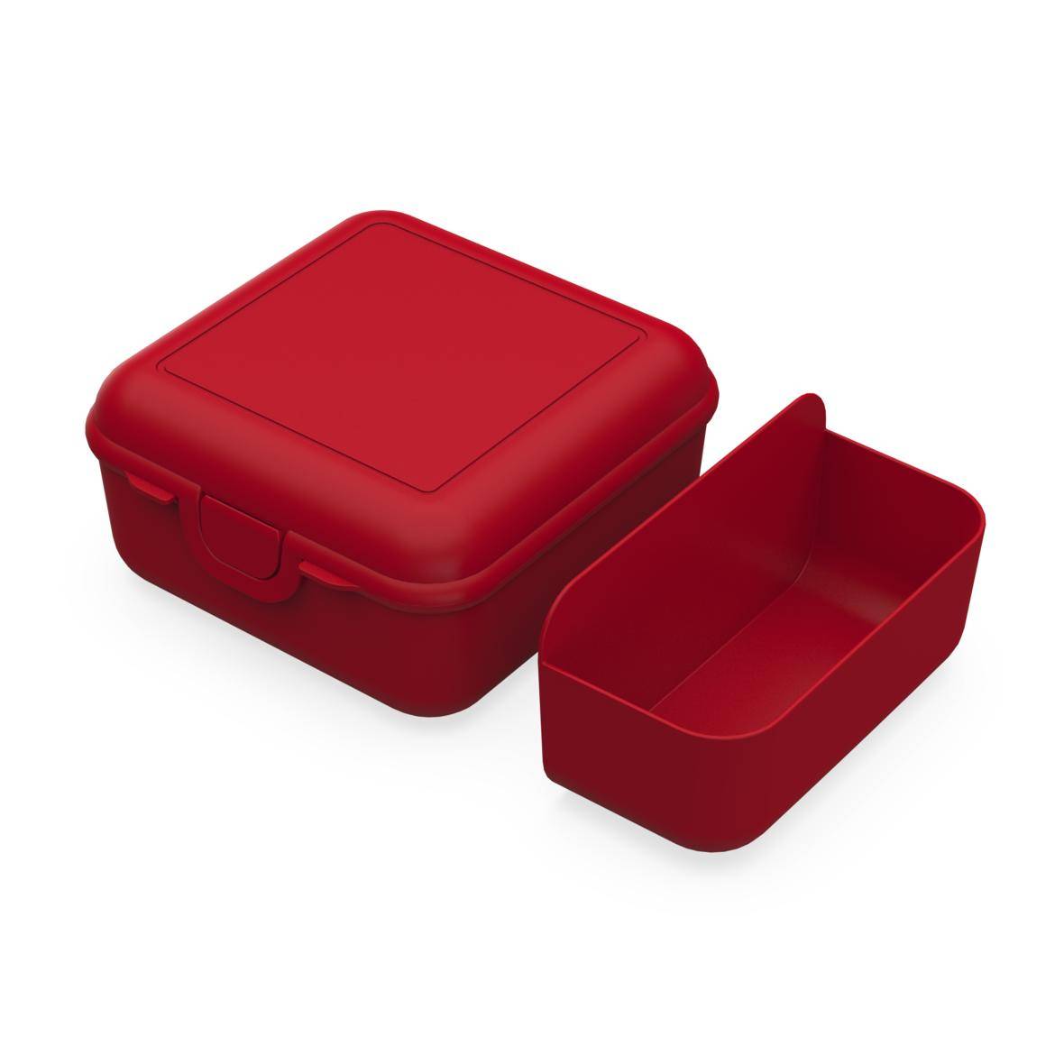 Vorratsdose "Cube" deluxe, mit Trennschale, standard-rot-0