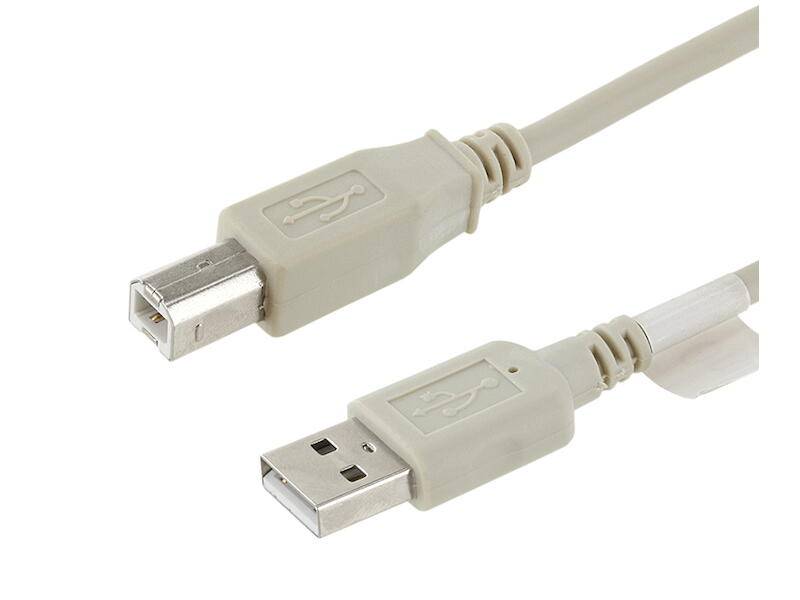 econ connect USB 2.0 Anschlusskabel USB A Stecker auf USB B Stecker beige 3 m-1