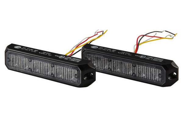 HELLA 2XD 014 560-201 LED-Blitz-Kennleuchte - BST - 12/24V - gelb - Anbau/geschraubt - glasklar - ge