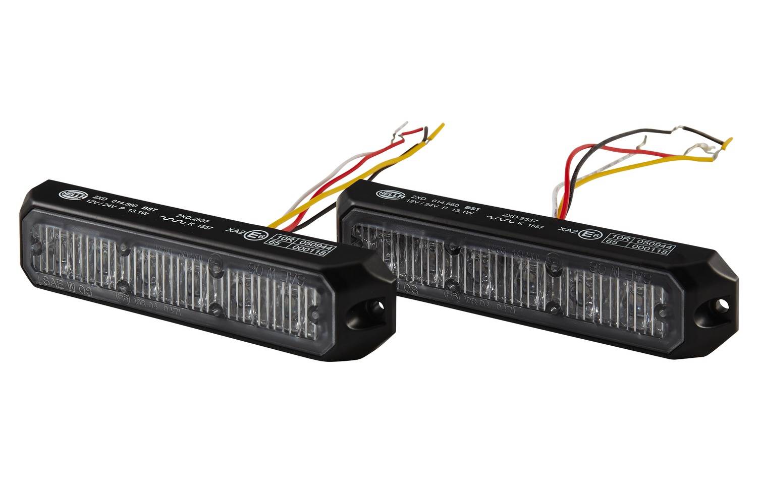 HELLA 2XD 014 560-201 LED-Blitz-Kennleuchte - BST - 12/24V - gelb - Anbau/geschraubt - glasklar - ge-0