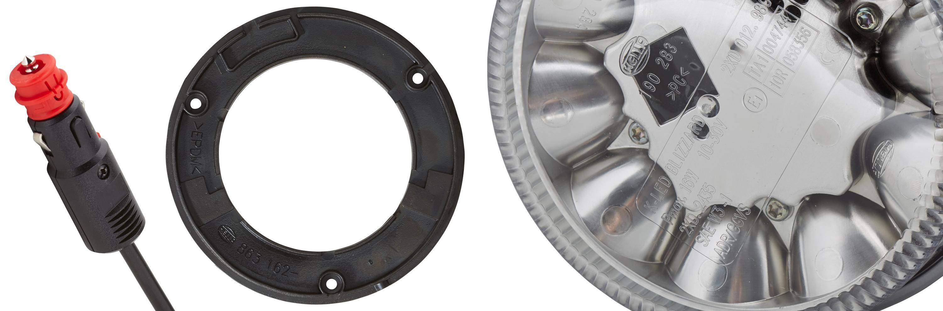HELLA 2XD 012 980-021 LED-Blitz-Kennleuchte - K-LED Blizzard - 12/24V - gelb - Magnetbefestigung - g-2