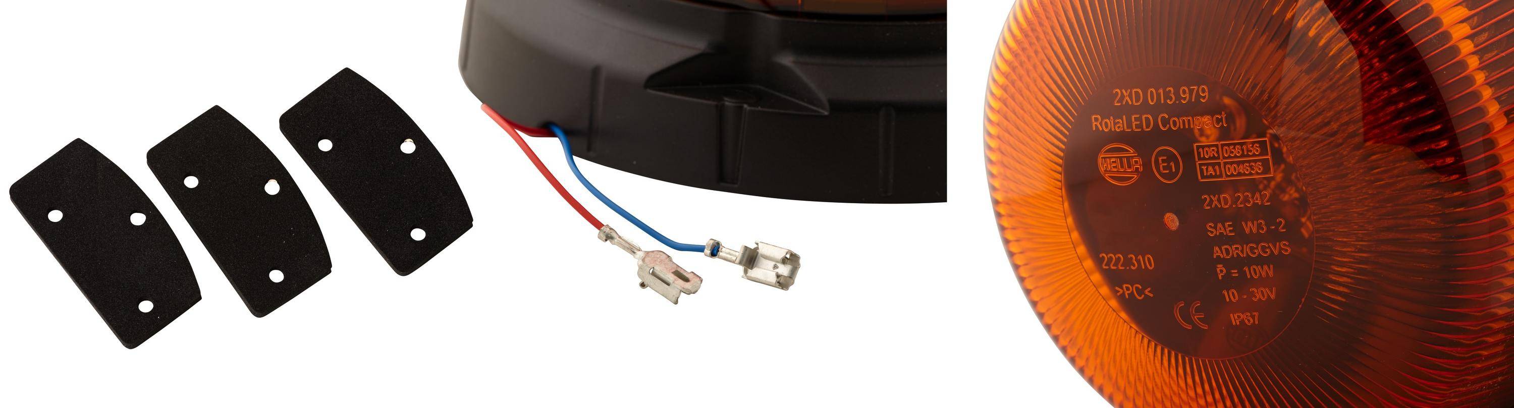 HELLA 2XD 013 979-001 LED-Rundumkennleuchte - RotaLED Compact - 12/24V - gelb - geschraubt - gelb --3