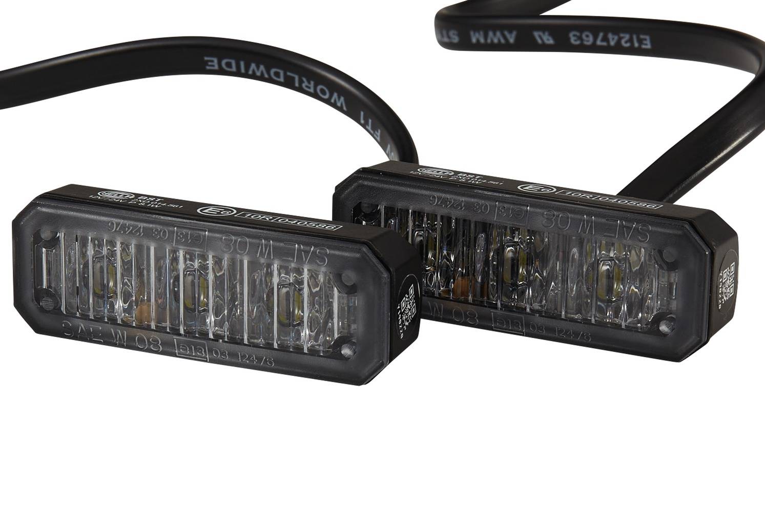 HELLA 2XD 014 561-901 LED-Blitz-Kennleuchte - BST - 12/24V - weiß - Anbau/geschraubt - glasklar - we-0