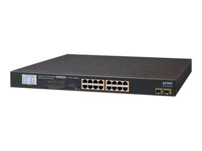 PLANET GSW-1820VHP - Switch - 16 x 10/100/1000 + 2 x Gigabit SFP - an Rack montierbar - PoE+ (300 W)-0