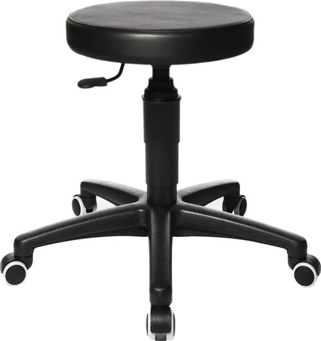 Drehhocker Tec 70 m.Rl.Kunstlederpolster schwarz Sitz-H.390-520mm TOPSTAR-0