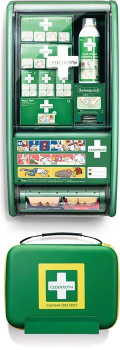 Erste Hilfe Station First Aid Station Set B290xH560xT120ca.mm grün CEDERROTH-0
