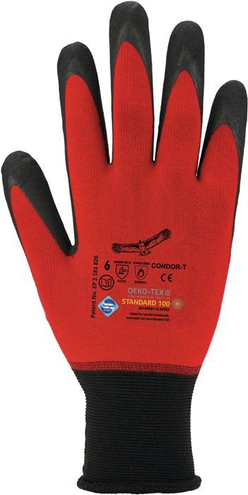Handschuhe Condor Gr.10 rot Nylon/Elastan m.Nitrilmikroschaum-0