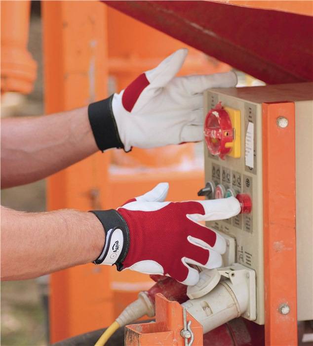 Handschuhe Griffy Gr.10 rot/naturfarben Ziegennappaleder/Interlock auf SB-Karte-2