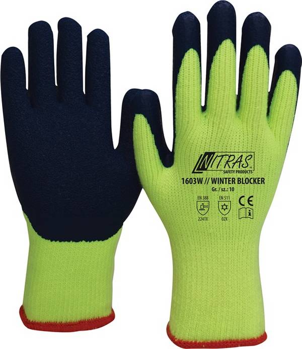 Kälteschutzhandschuhe Winter Blocker Gr.9 gelb/blau EN 388,EN 511 PSA II