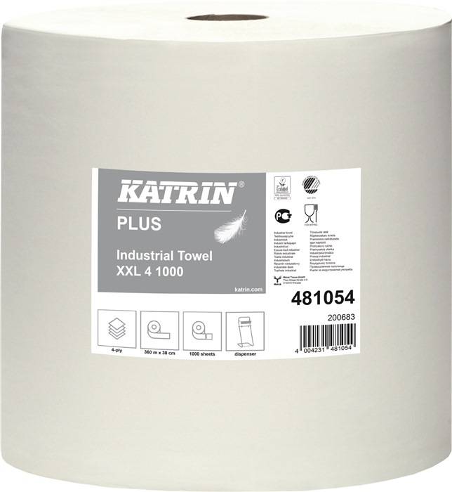 Putzpapier Katrin Plus XXL 4 L.ca.360 mmxB.ca.380mm hochweiß 4-lagig ELOS
