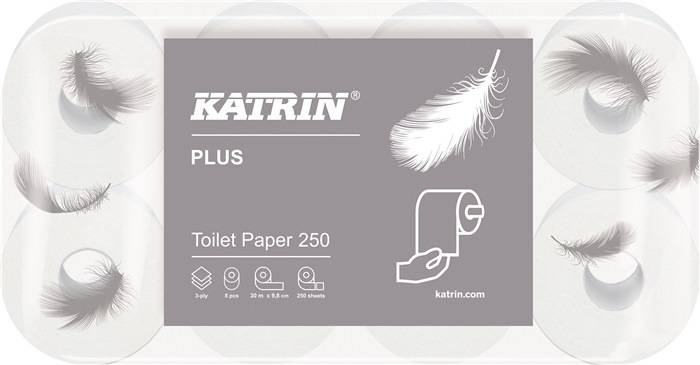 Toilettenpapier Katrin 250 Long 3-lagig 48 RL a 250 Blatt=12000 Bl.KATRIN