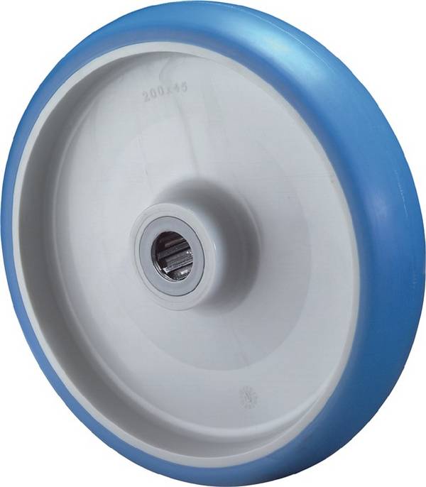 Ersatzrad D.100mm Trgf.110kg Polyurethan,blau Achs-D.12mm Nabenl.40mm BS ROLLEN