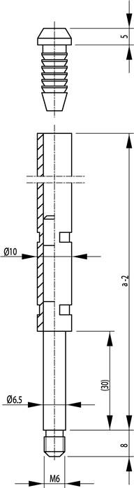 Treibriegelstange 9006 Rohr m.Gleitstopfen 1500mm BKS-1