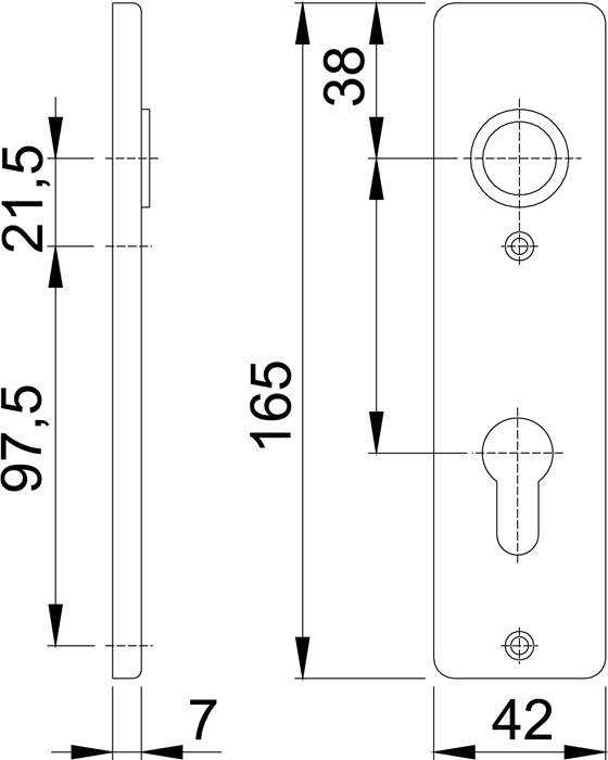 Kurzschildpaar 202KP Alu.F2 PZ HOPPE-2
