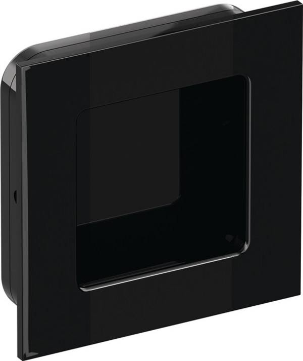 Schiebetürmuschel 544.60 PA90 tiefschwarz glänzend quad.f.HLT L.60mm B.60mm HEWI
