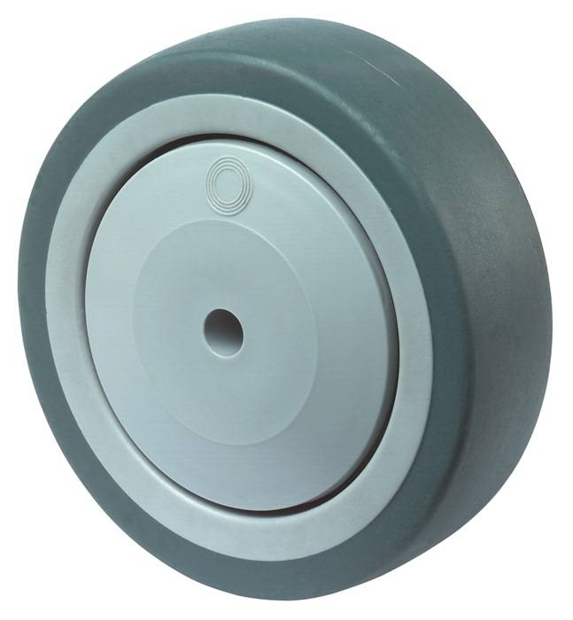 Ersatzrad D.125mm Trgf.100kg Gum.grau Achs-D.8mm Nabenl.36,5mm BS ROLLEN-0