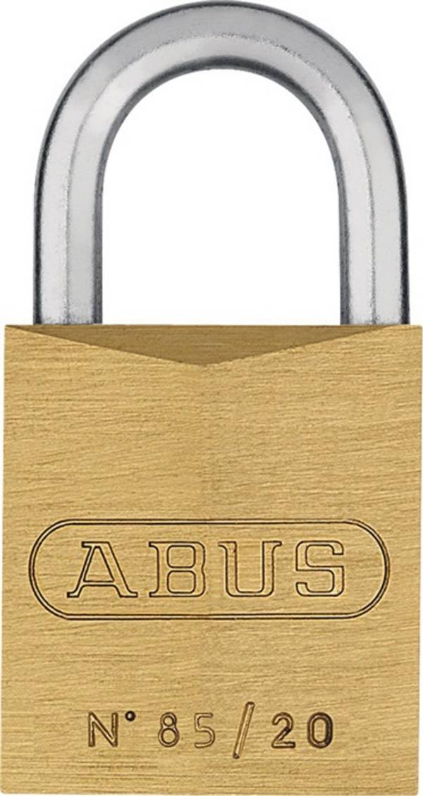 Zylindervorhangschloss 85/20 gl Schlosskörper-B.21mm MS gl.0393 ABUS