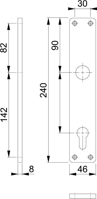 Langschildpaar 202H F2/neusilberfarbig F2 PZ 92mm HOPPE-2
