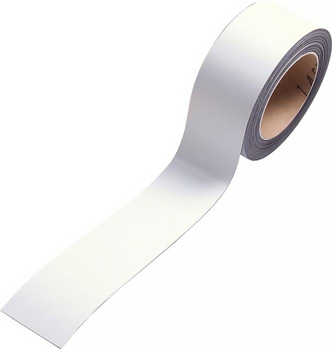 Schild,Rollenware,H 30mm,L 10m,Rückseite magnetisch,Folie,weiß