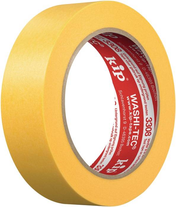 Abdeckband 3308 WASHI-TEC®Premium Plus Goldkrepp® glatt gelb L.50m B.48mm Rl.KIP-0