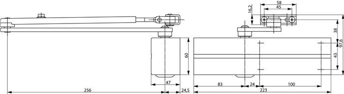 Scherentürschließer DC 200 weiß EN 2-4 ASSA ABLOY-2