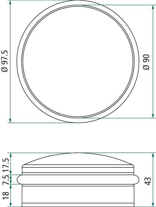 Bodentürpuffer Puck D.90mm H.43mm ma INTERSTEEL-2