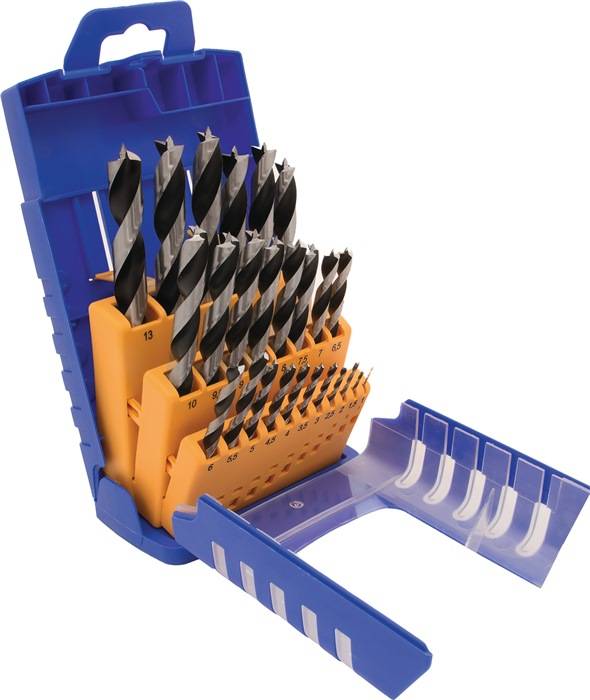 Holzspiralbohrersatz 012K 25-tlg.D.1-13mm 0,5mm steig.CV-Stahl FISCH-TOOLS-2
