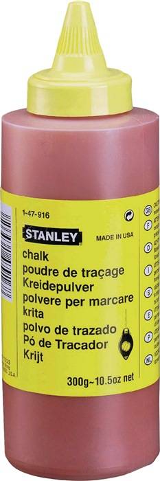 Schlagschnurkreide 115g rot wasserfest,schwer löslich Ku.-Flasche STANLEY-1