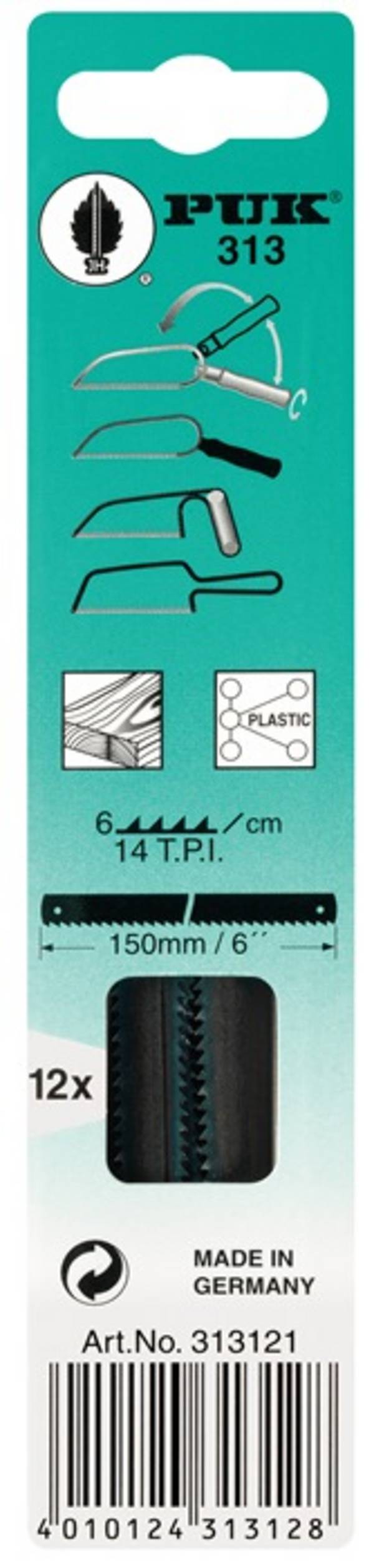 Sägeblatt Blatt-L.150mm Blatt-B.6mm grob f.HO 12 St./Krt.PUK