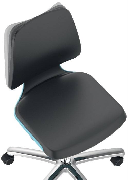 Arbeitsdrehstuhl Labsit Bodengleiter+Fußring Sitzsch.blau Integralschaum schwarz-2