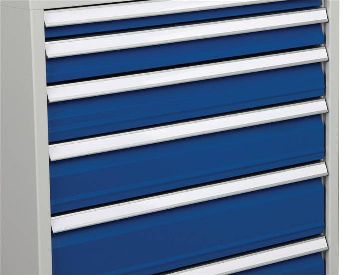 Schubladenschrank H1019xB1005xT736mm lichtgrau/grau 6 Schubl.Voll.Bedrunka-2