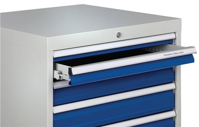 Schubladenschrank H1019xB1005xT736mm lichtgrau/grau 6 Schubl.Voll.Bedrunka-4