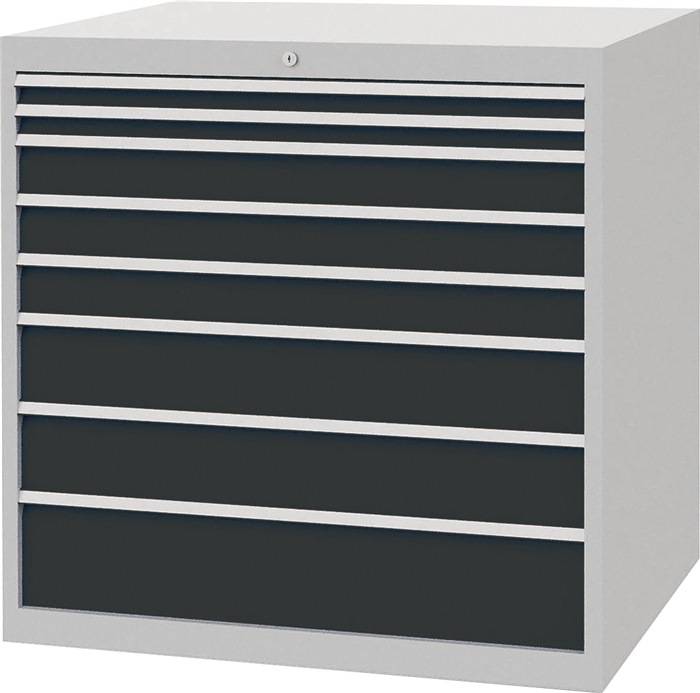 Schubladenschrank H1019xB1005xT736mm lichtgrau/grau 8 Schubl.Vollauszug Bedrunka