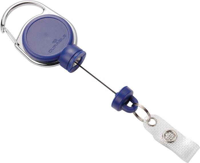Ausweishalter ext.Stark-mit Druckknopfschlaufe Band-L.600mm blau DURABLE-0