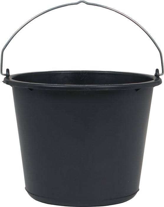 Baueimer Polyeth.-Regen. schwere Ausf schwarz 12 l - Artikel: 4012411000032-0