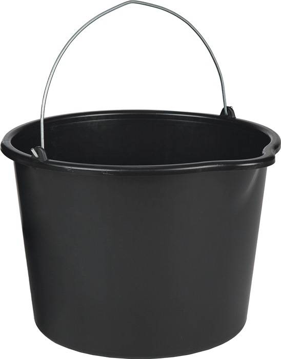 Baueimer 20l m.Tülle schwarz PE-0