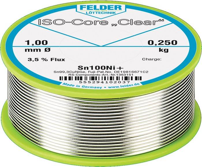 Lötdraht ISO-Core® Clear 1,5mm 250g Sn100Ni+ FELDER-0