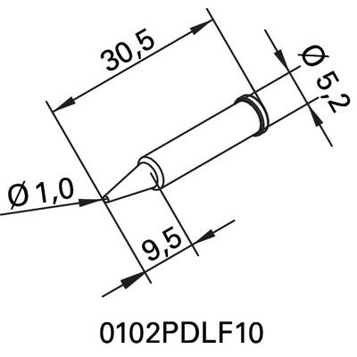 Ersa 102 PD LF 10 Lötspitze Bleistiftform, ERSADUR Spitzen-Größe 1 mm  Inhalt 1 St.
