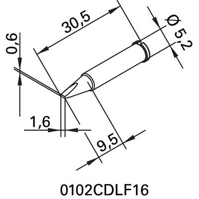 Lötspitze Ser.102 meißelförmig B.1,6mm 0102 CDLF16/SB ERSA